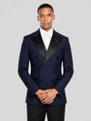 Midnight Navy Satin Peak-Lapel Six-Button Double-Breasted Tuxedo Jacket 03