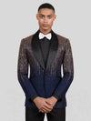 Midnight Gold Crystal Gradient Shawl-Collar Tuxedo Jacket 05