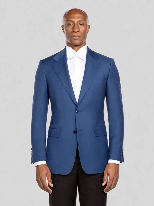 Steel Blue Two-Button Notch-Lapel Suit Jacket - cover