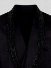 Onyx Jet Beaded-Trim Shawl-Collar Double-Breasted Tuxedo Jacket 08