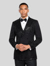 Onyx Jet Bead-Cascade Peak-Lapel Double-Breasted Tuxedo Jacket 02