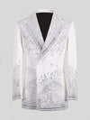 Ivory Silver Crystal Drip Peak-Lapel Double-Breasted Tuxedo Jacket 07