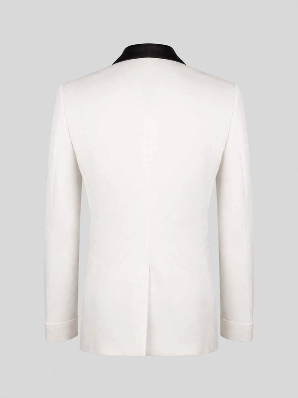 Ivory Jet Beaded-Edge Shawl-Collar Tuxedo Jacket 09