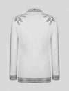 Ivory Silver Fern Crystal Peak-Lapel Double-Breasted Tuxedo Jacket 09