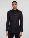 Onyx Pinstripe Six-Button Peak-Lapel Double-Breasted Suit Jacket 04