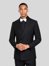 Onyx Fine Pick-Stitch Patch-Pocket Peak-Lapel Double-Breasted Tuxedo Jacket 05