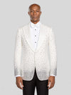 Ivory Silver Crystal Gradient Peak-Lapel Tuxedo Jacket - cover