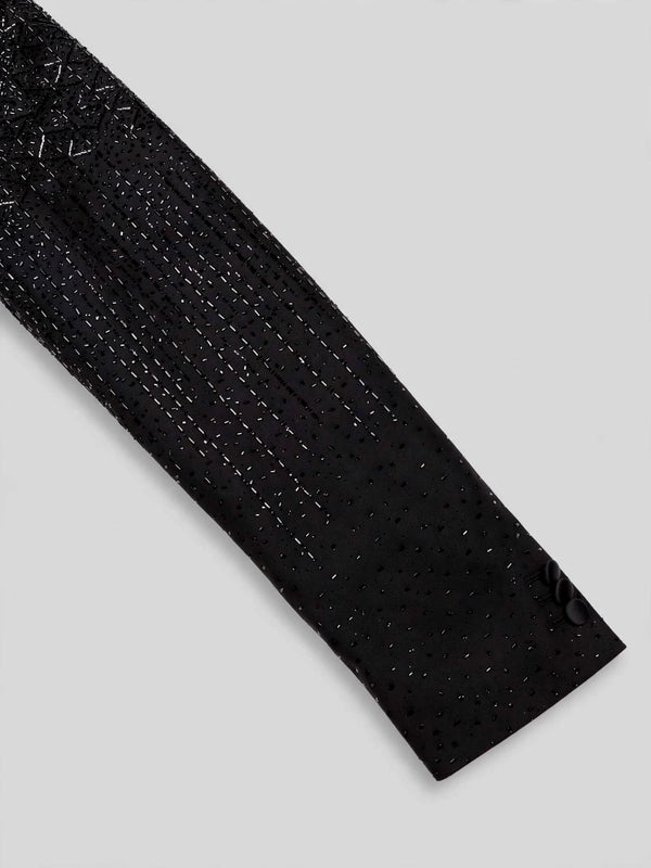 Onyx Silver Rain-Dot Shawl-Collar Tuxedo Jacket 10