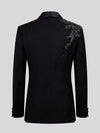 Onyx Silver Bead-Scatter Shawl-Collar Tuxedo Jacket 09