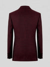 Burgundy Black Houndstooth Satin Peak-Lapel Double-Breasted Tuxedo Jacket 09