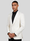 Ivory Slant-Pocket Satin Shawl-Collar Tuxedo Jacket 06