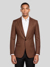 Chestnut Brown Single-Button Notch-Lapel Suit Jacket 01