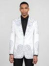 Ivory Silver Crystal Medallion Peak-Lapel Tuxedo Jacket 04