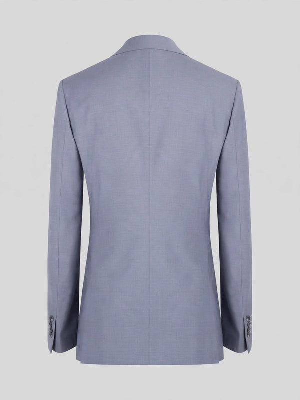 Slate Blue-Grey Two-Button Notch-Lapel Suit Jacket 09