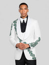 Ivory Emerald Crystal Shawl-Collar Tuxedo Jacket 05