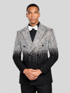 Onyx Silver Ombre Crystal Peak-Lapel Double-Breasted Tuxedo Jacket 05