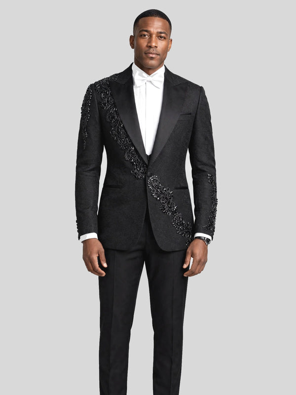 Onyx Jet Peak-Lapel Tuxedo Jacket - cover