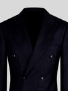 Onyx Pinstripe Six-Button Peak-Lapel Double-Breasted Suit Jacket 08