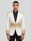 Ivory Gold Gradient Crystal-Dot Shawl-Collar Tuxedo Jacket 04
