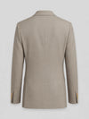Taupe Gold-Button Slant-Flap Peak-Lapel Double-Breasted Suit Jacket 09