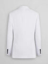 Snow White Black Satin Peak-Lapel Six-Button Double-Breasted Tuxedo Jacket 09