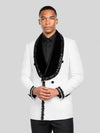 Ivory Jet-Leaf Velvet Shawl-Collar Double-Breasted Tuxedo Jacket 04