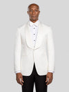 Ivory Diamond-Texture Shawl-Collar Tuxedo Jacket - cover