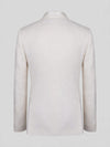 Ivory Slant-Pocket Satin Shawl-Collar Tuxedo Jacket 09