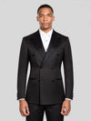 Onyx Grain-Textured Satin Peak-Lapel Double-Breasted Tuxedo Jacket 01