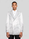 Ivory Silver Crystal Drip Peak-Lapel Double-Breasted Tuxedo Jacket 01