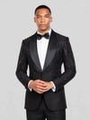 Onyx Silver Rain-Dot Shawl-Collar Tuxedo Jacket 02
