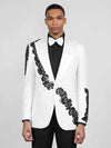 Ivory Noir Lace Tuxedo Jacket 05