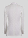Snow White Paisley-Jacquard Satin Peak-Lapel Six-Button Double-Breasted Tuxedo Jacket 09