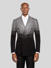 Onyx Silver Ombre Crystal Peak-Lapel Double-Breasted Tuxedo Jacket - cover
