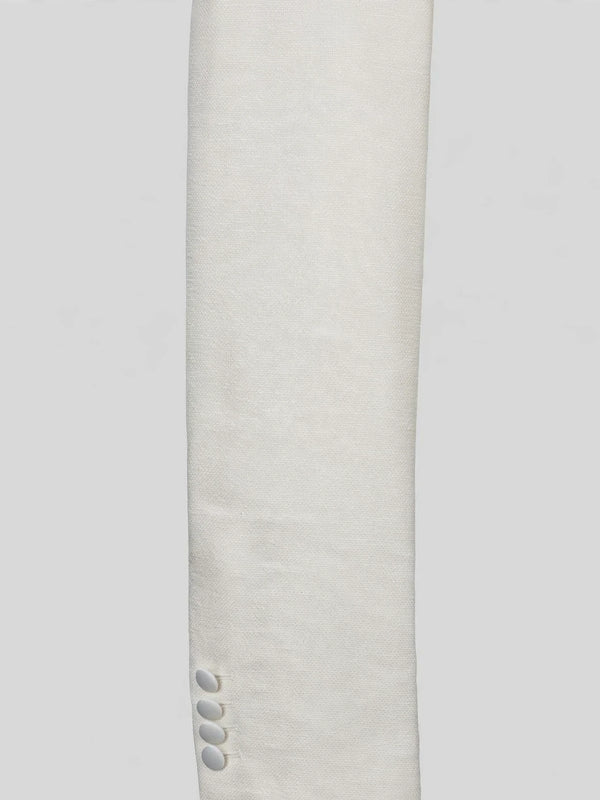 Ivory Textured Satin Shawl-Collar Tuxedo Jacket 10