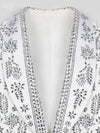 Ivory Silver Crystal Floral Shawl-Collar Tuxedo Jacket 08