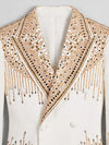 Ivory Champagne Mirror-Stud Crystal Cascade Peak-Lapel Double-Breasted Tuxedo Jacket 08