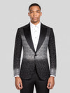 Onyx Silver Crystal Gradient Peak-Lapel Tuxedo Jacket 01
