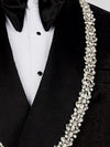 Onyx Matte Silver Crystal-Trim Shawl-Collar Double-Breasted Tuxedo Jacket 08