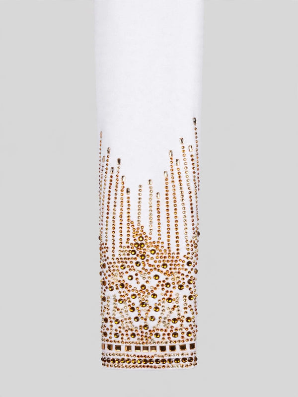 Ivory Gold Crystal Cascade Peak-Lapel Double-Breasted Tuxedo Jacket 10