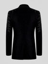 Onyx Jet Beaded-Swirl Shawl-Collar Tuxedo Jacket 09