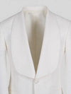 Ivory Diamond-Texture Shawl-Collar Tuxedo Jacket 08