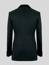 Forest Green Houndstooth Satin Peak-Lapel Six-Button Double-Breasted Tuxedo Jacket 09