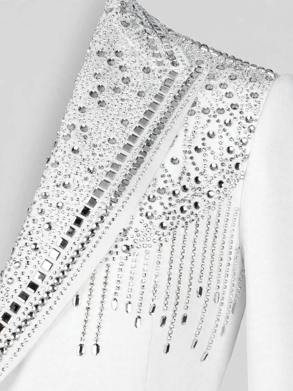 Ivory Silver Crystal Cascade Peak-Lapel Double-Breasted Tuxedo Jacket 08