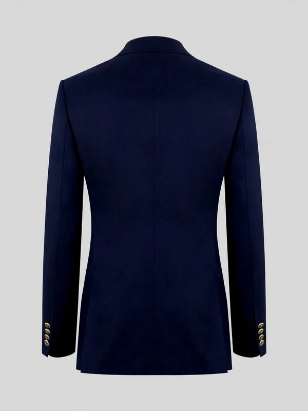 Royal Navy Gold-Button Slant-Flap Peak-Lapel Double-Breasted Suit Jacket 09