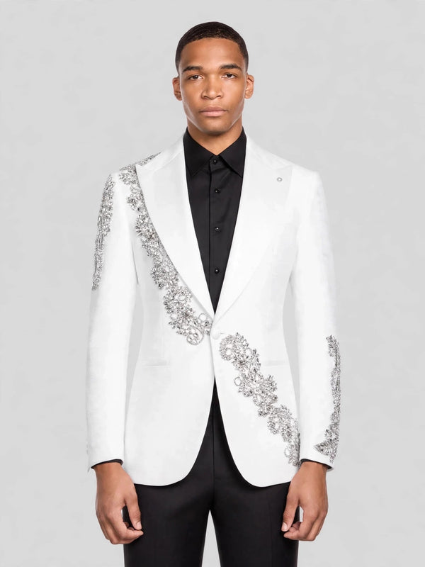 Ivory Crystal Tuxedo Jacket 04