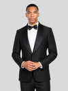 Onyx Grain-Textured Wide Shawl-Collar Tuxedo Jacket 02