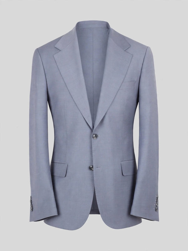 Slate Blue-Grey Two-Button Notch-Lapel Suit Jacket 07