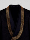 Onyx Gold Beaded-Grid Shawl-Collar Double-Breasted Tuxedo Jacket 08