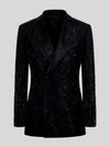 Onyx Jet Beaded Scroll-Vine Peak-Lapel Double-Breasted Tuxedo Jacket 07